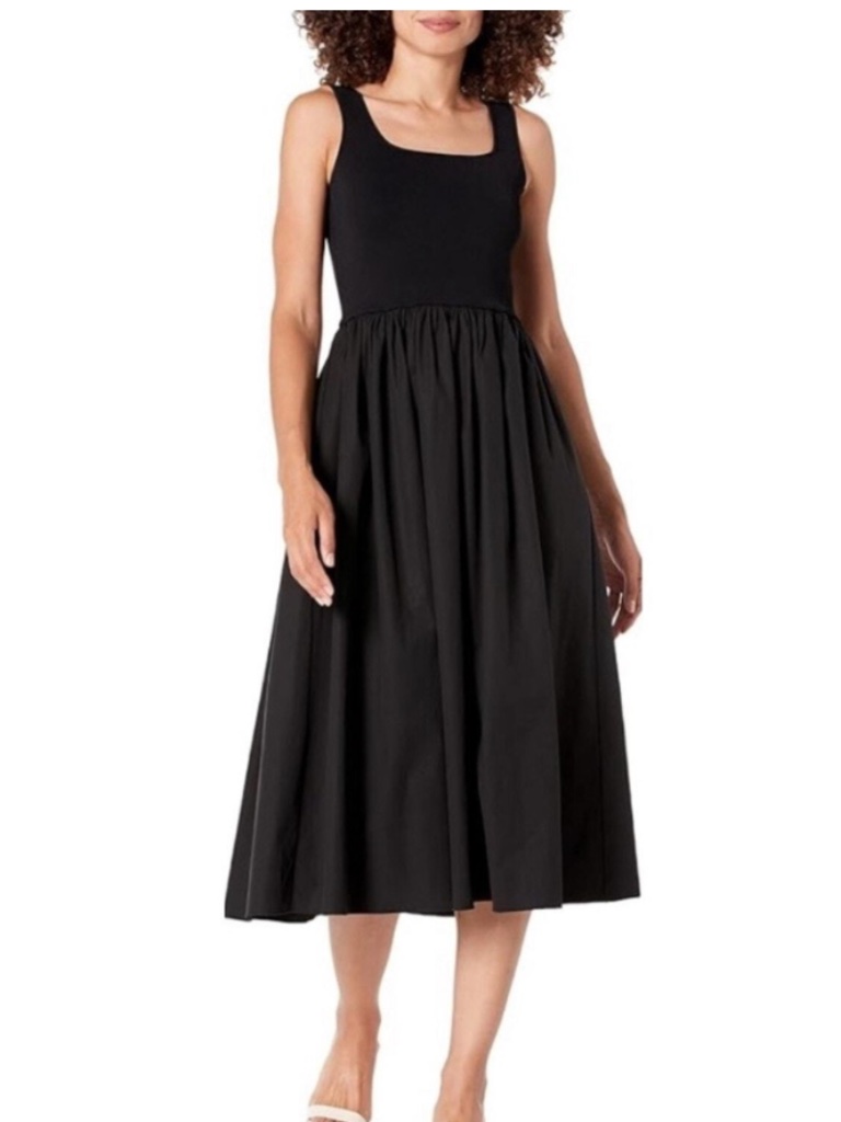 Nwt Theory Sleeveless Volume Black Dress M Medium New